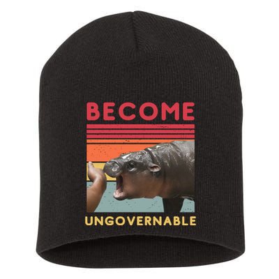 Become Ungovernable Moo Deng Hippo Short Acrylic Beanie