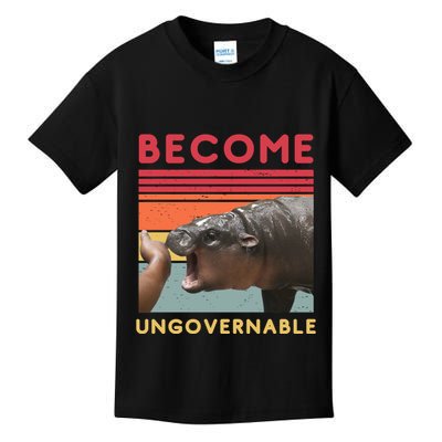Become Ungovernable Moo Deng Hippo Kids T-Shirt