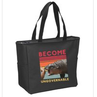 Become Ungovernable Moo Deng Hippo Zip Tote Bag