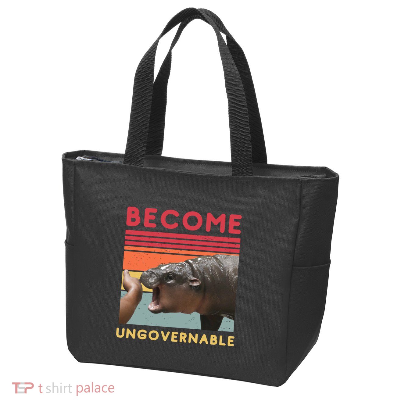Become Ungovernable Moo Deng Hippo Zip Tote Bag