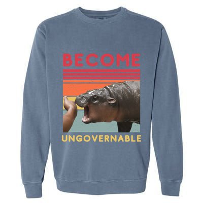 Become Ungovernable Moo Deng Hippo Garment-Dyed Sweatshirt