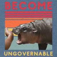 Become Ungovernable Moo Deng Hippo Garment-Dyed Sweatshirt