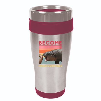 Become Ungovernable Moo Deng Hippo 16oz Travel Tumbler