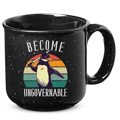 Become Ungovernable Meme Funny Penguin Meme Retro Vintage 15oz Campfire Ceramic Mug