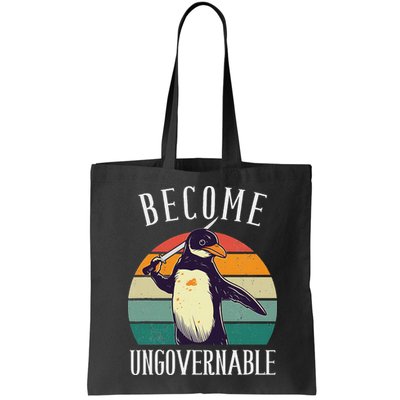 Become Ungovernable Meme Funny Penguin Meme Retro Vintage Bag