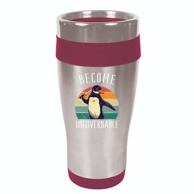 Become Ungovernable Meme Funny Penguin Meme Retro Vintage 16oz Travel Tumbler