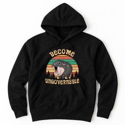 Become Ungovernable Moo Deng Baby Pygmy Hippo Hoodie