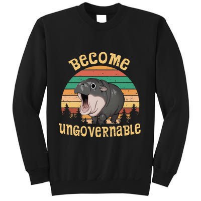 Become Ungovernable Moo Deng Baby Pygmy Hippo Sweatshirt