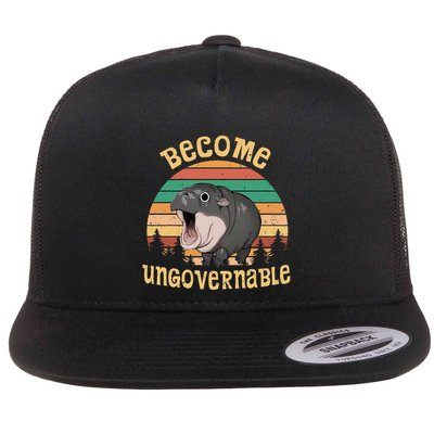 Become Ungovernable Moo Deng Baby Pygmy Hippo Flatbill Hat