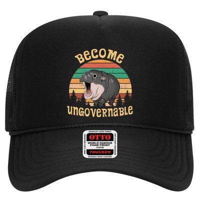 Become Ungovernable Moo Deng Baby Pygmy Hippo Trucker Hat