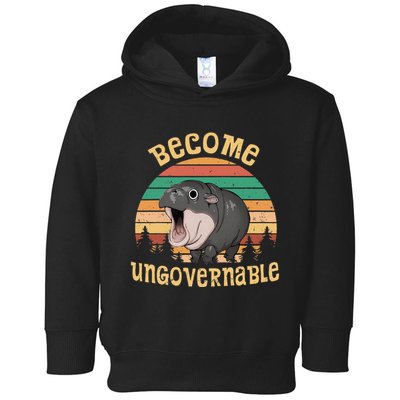 Become Ungovernable Moo Deng Baby Pygmy Hippo Toddler Hoodie