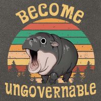 Become Ungovernable Moo Deng Baby Pygmy Hippo Cotton Canvas Backpack