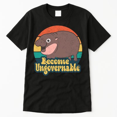 Become Ungovernable Moo Deng Humor Cute Baby Hippo Joke Tall T-Shirt