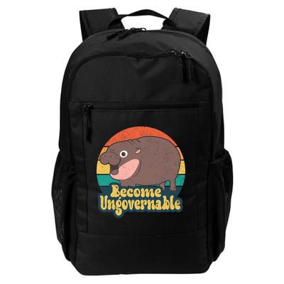 Become Ungovernable Moo Deng Humor Cute Baby Hippo Joke Backpack