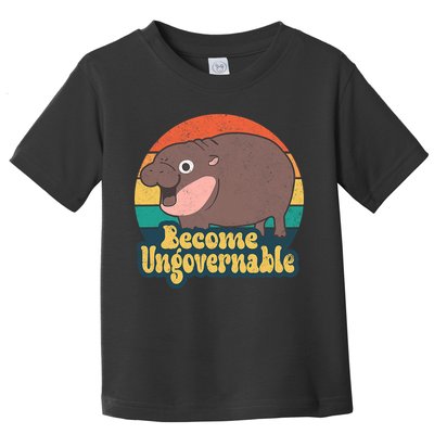 Become Ungovernable Moo Deng Humor Cute Baby Hippo Joke Toddler T-Shirt