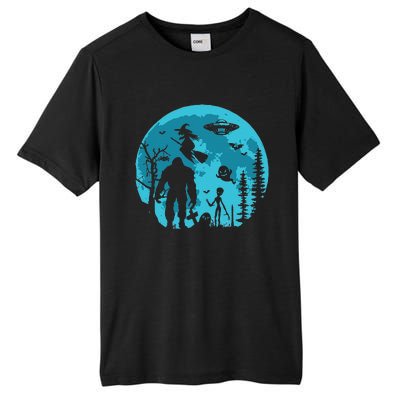 Bigfoot UFO Moon Alien Extra Terrestrial Halloween Tall Fusion ChromaSoft Performance T-Shirt