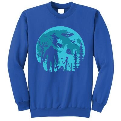 Bigfoot UFO Moon Alien Extra Terrestrial Halloween Sweatshirt