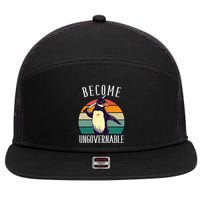 Become Ungovernable Meme Funny Penguin 7 Panel Mesh Trucker Snapback Hat