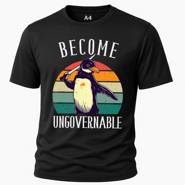 Become Ungovernable Meme Funny Penguin Cooling Performance Crew T-Shirt