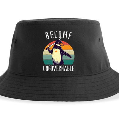 Become Ungovernable Meme Funny Penguin Sustainable Bucket Hat