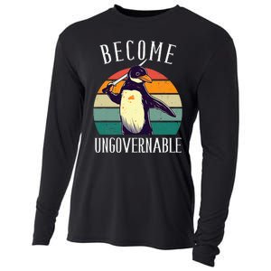 Become Ungovernable Meme Funny Penguin Cooling Performance Long Sleeve Crew