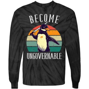 Become Ungovernable Meme Funny Penguin Tie-Dye Long Sleeve Shirt