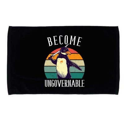 Become Ungovernable Meme Funny Penguin Microfiber Hand Towel