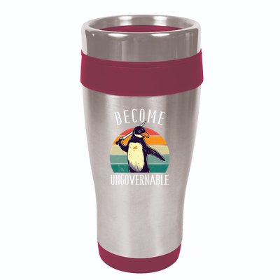 Become Ungovernable Meme Funny Penguin 16oz Travel Tumbler