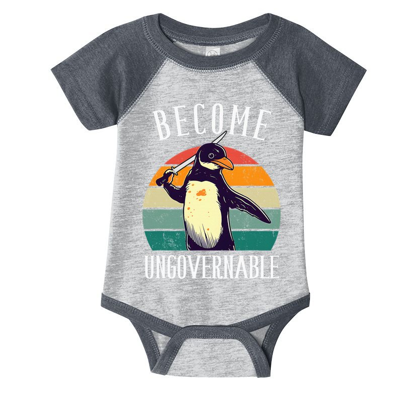 Become Ungovernable Meme Funny Penguin Infant Baby Jersey Bodysuit