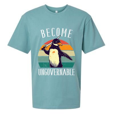 Become Ungovernable Meme Funny Penguin Sueded Cloud Jersey T-Shirt