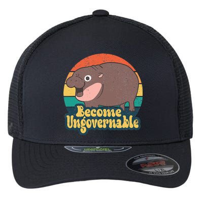 Become Ungovernable Moo Deng Humor Flexfit Unipanel Trucker Cap