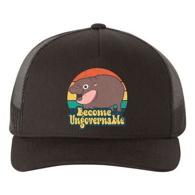 Become Ungovernable Moo Deng Humor Yupoong Adult 5-Panel Trucker Hat