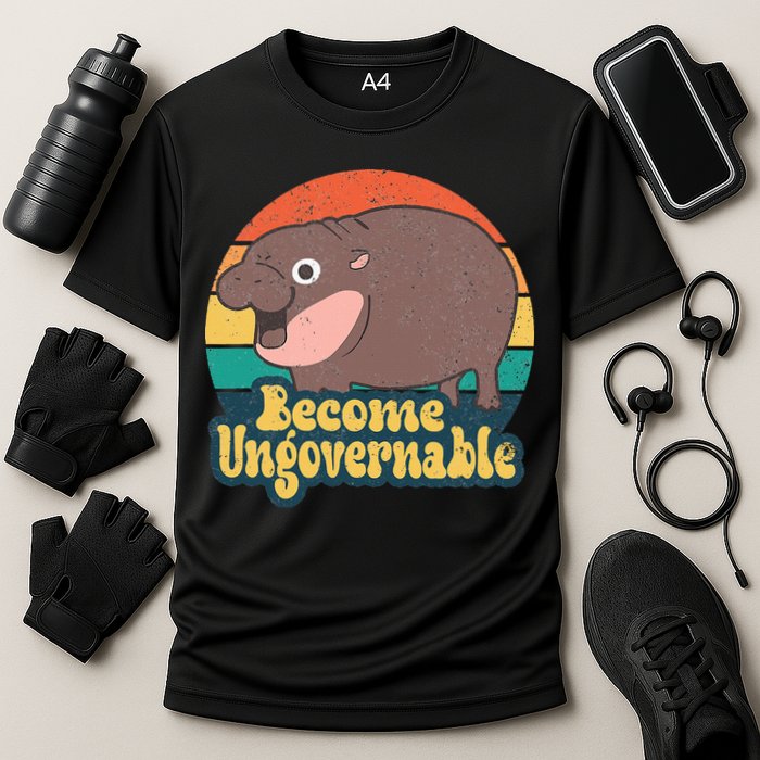 Become Ungovernable Moo Deng Humor Cooling Performance Crew T-Shirt