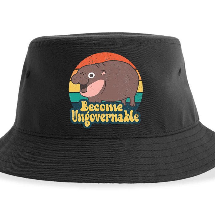 Become Ungovernable Moo Deng Humor Sustainable Bucket Hat