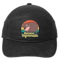 Become Ungovernable Moo Deng Humor 7-Panel Snapback Hat