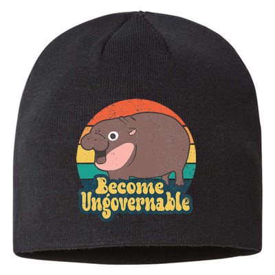 Become Ungovernable Moo Deng Humor Sustainable Beanie