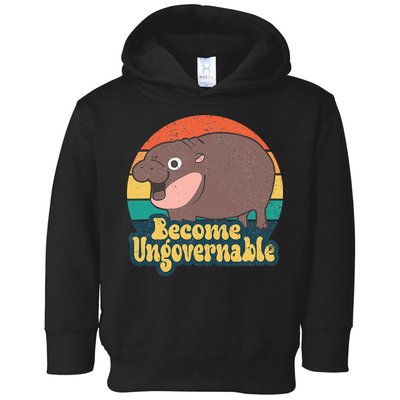 Become Ungovernable Moo Deng Humor Toddler Hoodie