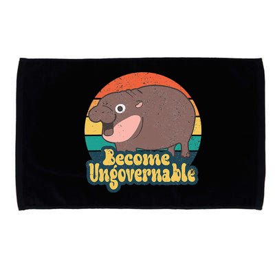 Become Ungovernable Moo Deng Humor Microfiber Hand Towel