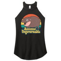 Become Ungovernable Moo Deng Humor Women's Perfect Tri Rocker Tank