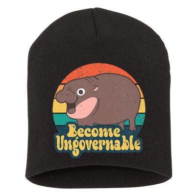 Become Ungovernable Moo Deng Humor Short Acrylic Beanie