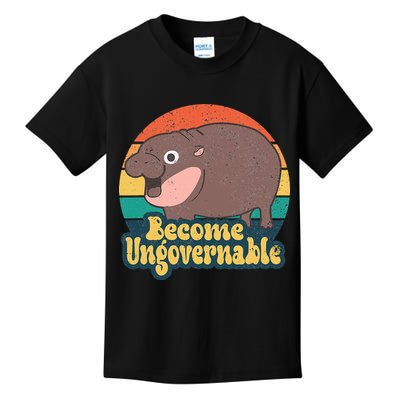 Become Ungovernable Moo Deng Humor Kids T-Shirt