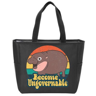 Become Ungovernable Moo Deng Humor Zip Tote Bag