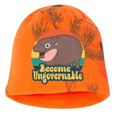 Become Ungovernable Moo Deng Humor Kati - Camo Knit Beanie