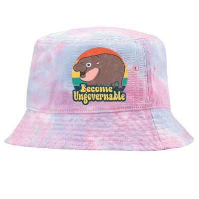 Become Ungovernable Moo Deng Humor Tie-Dyed Bucket Hat