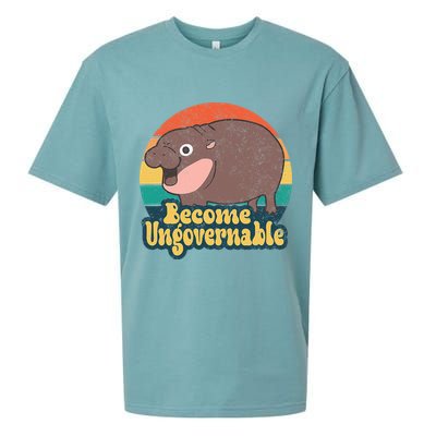 Become Ungovernable Moo Deng Humor Sueded Cloud Jersey T-Shirt