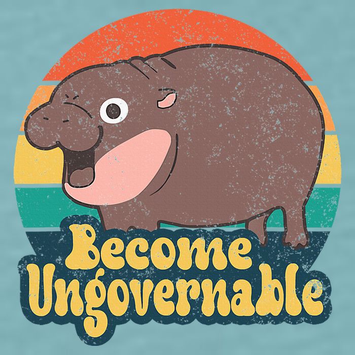 Become Ungovernable Moo Deng Humor Sueded Cloud Jersey T-Shirt