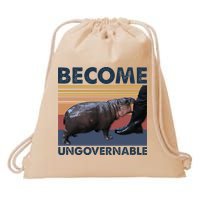 Become Ungovernable Moo Deng Cute Baby Hippo Drawstring Bag