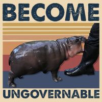 Become Ungovernable Moo Deng Cute Baby Hippo Drawstring Bag