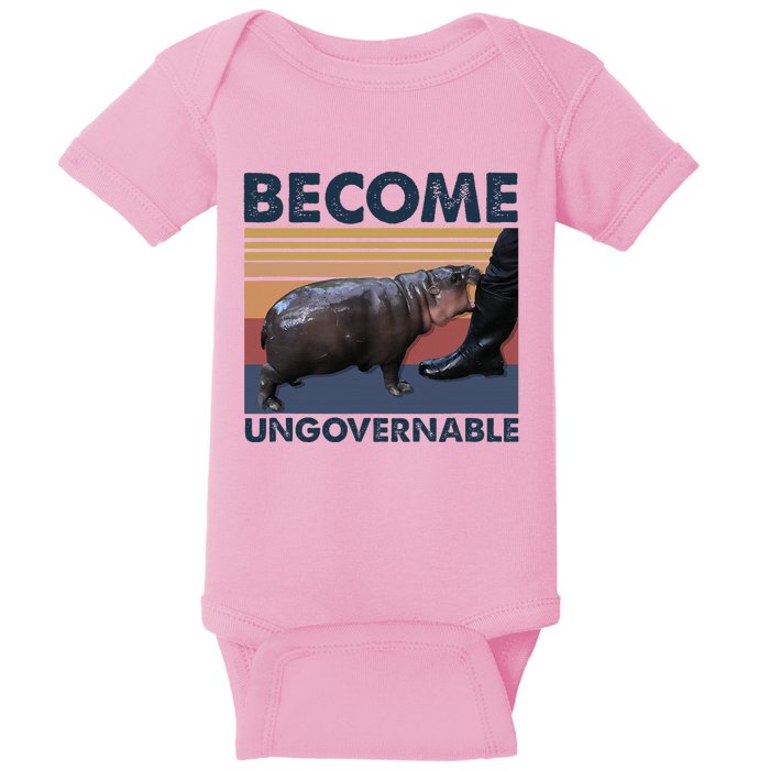 Become Ungovernable Moo Deng Cute Baby Hippo Baby Bodysuit