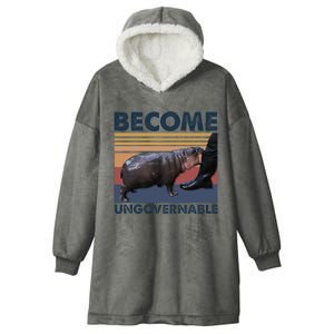 Become Ungovernable Moo Deng Cute Baby Hippo Hooded Wearable Blanket